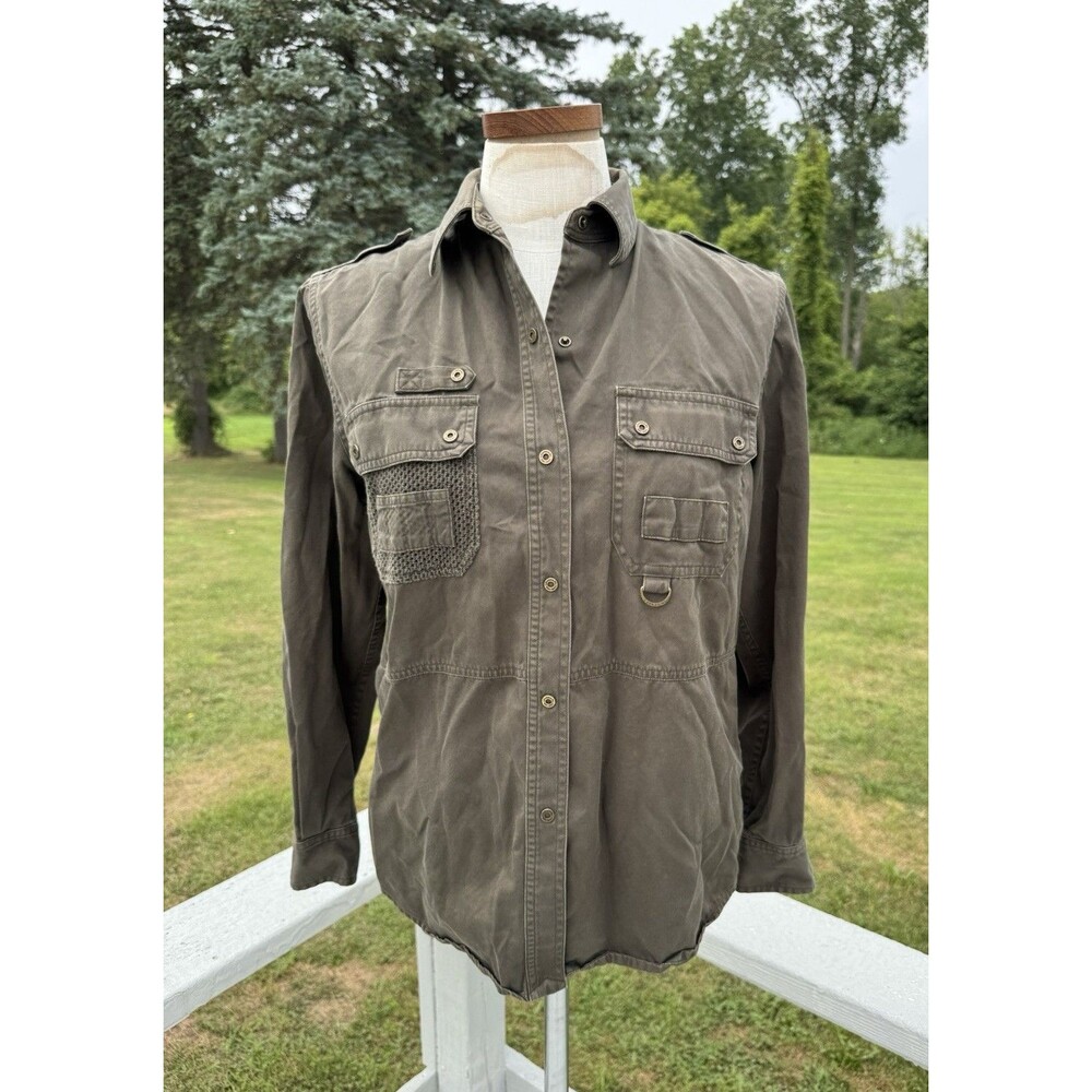 Lauren Ralph Lauren Y2K LRL Military Cargo Jacket Olive Green Indie Sleaze Wms S